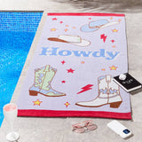 Sassy B Howdy Cowgirl Lilac 100% Cotton Beach Towel 76x160cm