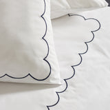 Catherine Lansfield Scallop Border Duvet Cover Set - Scallop Border Duvet Set White Navy