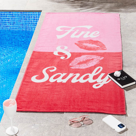 Catherine Lansfield Cotton Beach Towel 76cm x 160cm - Fine And Sandy Beach Towel