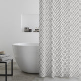 Catherine Lansfield Aztec Diamond Silver Grey 180x180cm Shower Curtain