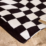 Catherine Lansfield Checkerboard Beach Towel Black and White 76x160cm Cotton - Checkerboard Beach Towel