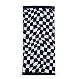 Catherine Lansfield Checkerboard Beach Towel Black and White 76x160cm Cotton - Checkerboard Beach Towel