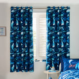 Catherine Lansfield Jawsome Shark Kids Eyelet Curtains Polycotton - Jawsome Shark Curtains