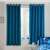 Catherine Lansfield Jawsome Shark Kids Eyelet Curtains Polycotton - Jawsome Shark Curtains