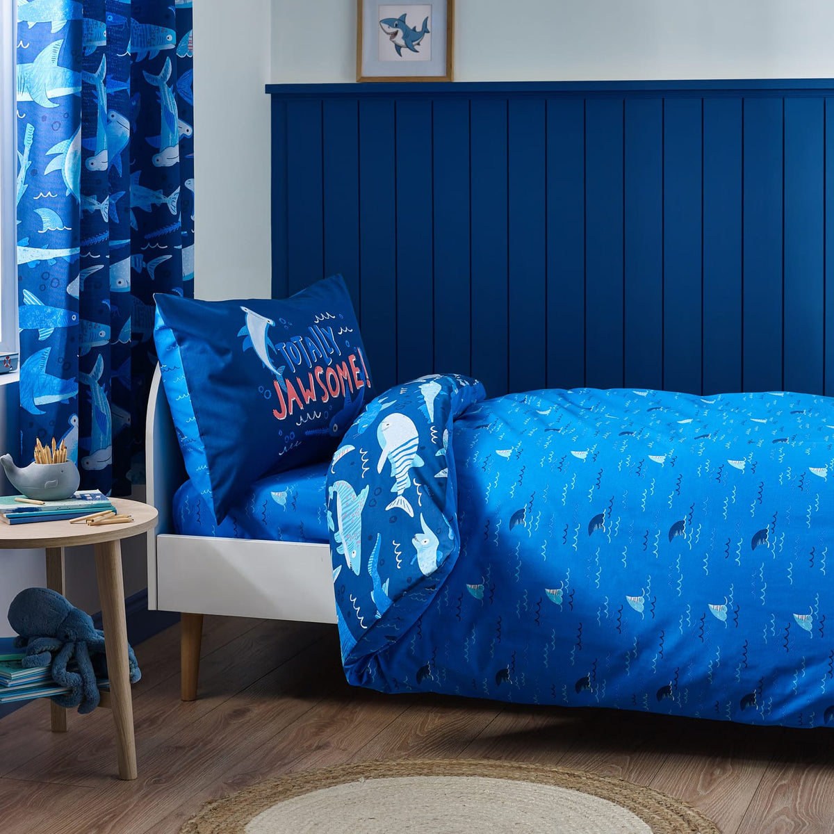 Catherine Lansfield Jawsome Shark Kids Bedding Duvet Cover Set - Jawsome Shark Duvet Set