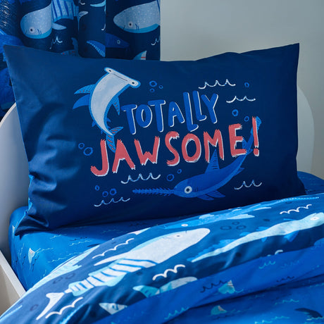 Catherine Lansfield Jawsome Shark Kids Bedding Duvet Cover Set - Jawsome Shark Duvet Set