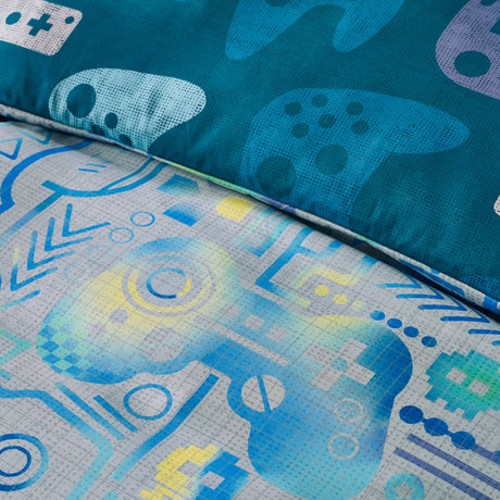 Catherine Lansfield Gamer Duvet Cover Set - Grey - Gamer Duvet Set