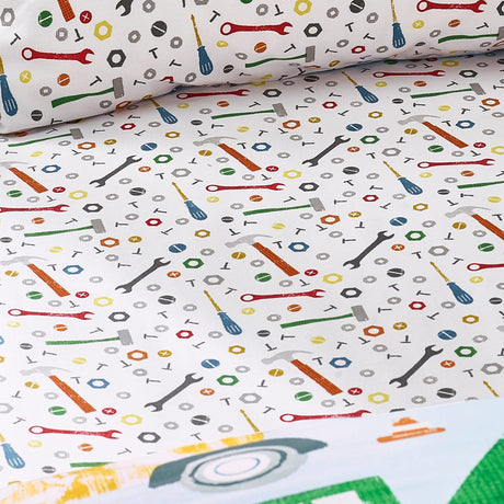 Catherine Lansfield Digger Dreams 25cm Deep Fitted Sheet - Digger Dreams Fitted Sheet