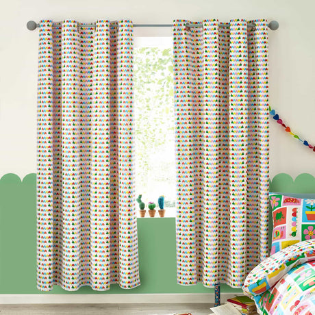 Catherine Lansfield Curious Caterpillar Kids Eyelet Curtains Polycotton - Curious Caterpillar Curtains