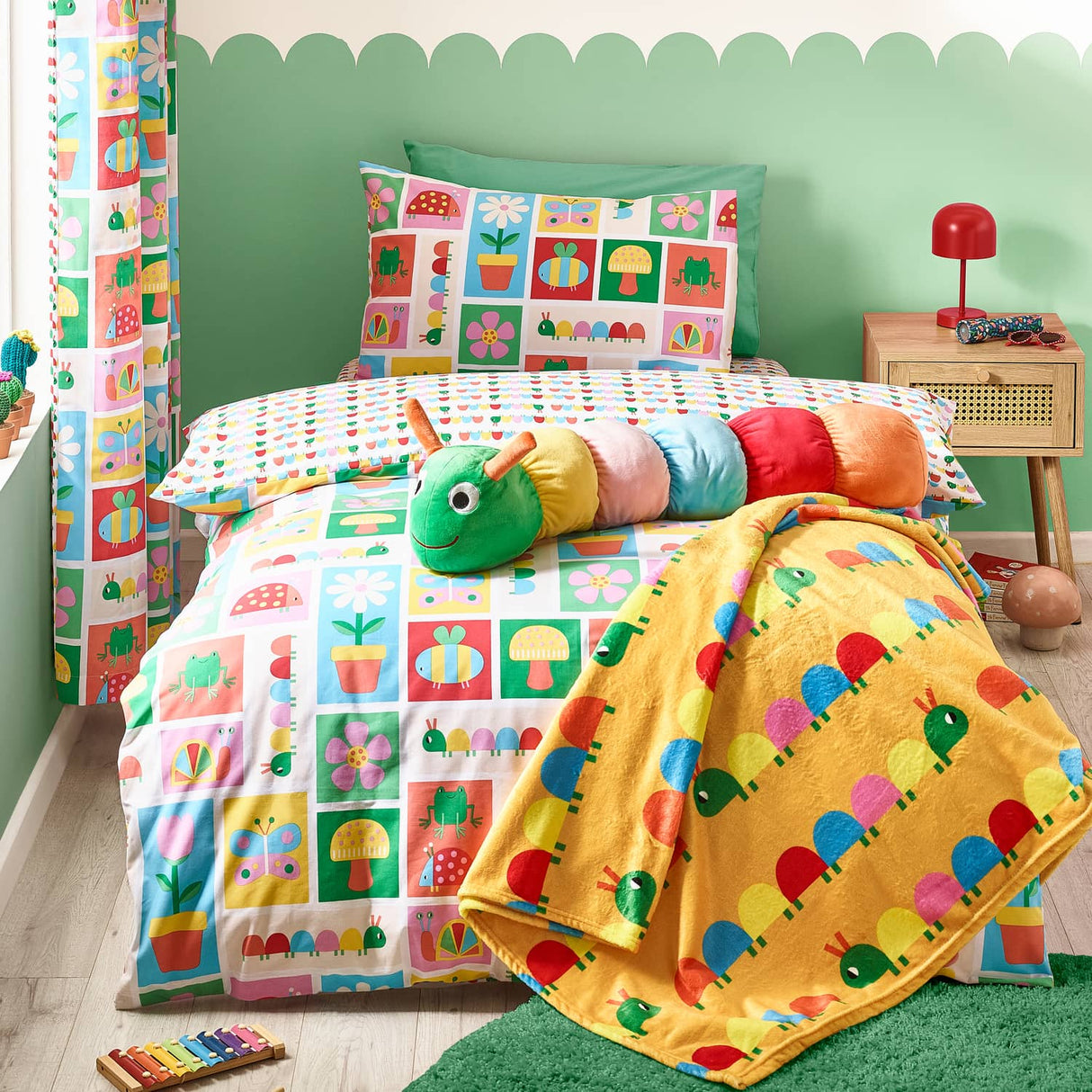 Catherine Lansfield Curious Caterpillar Kids Duvet Cover Set