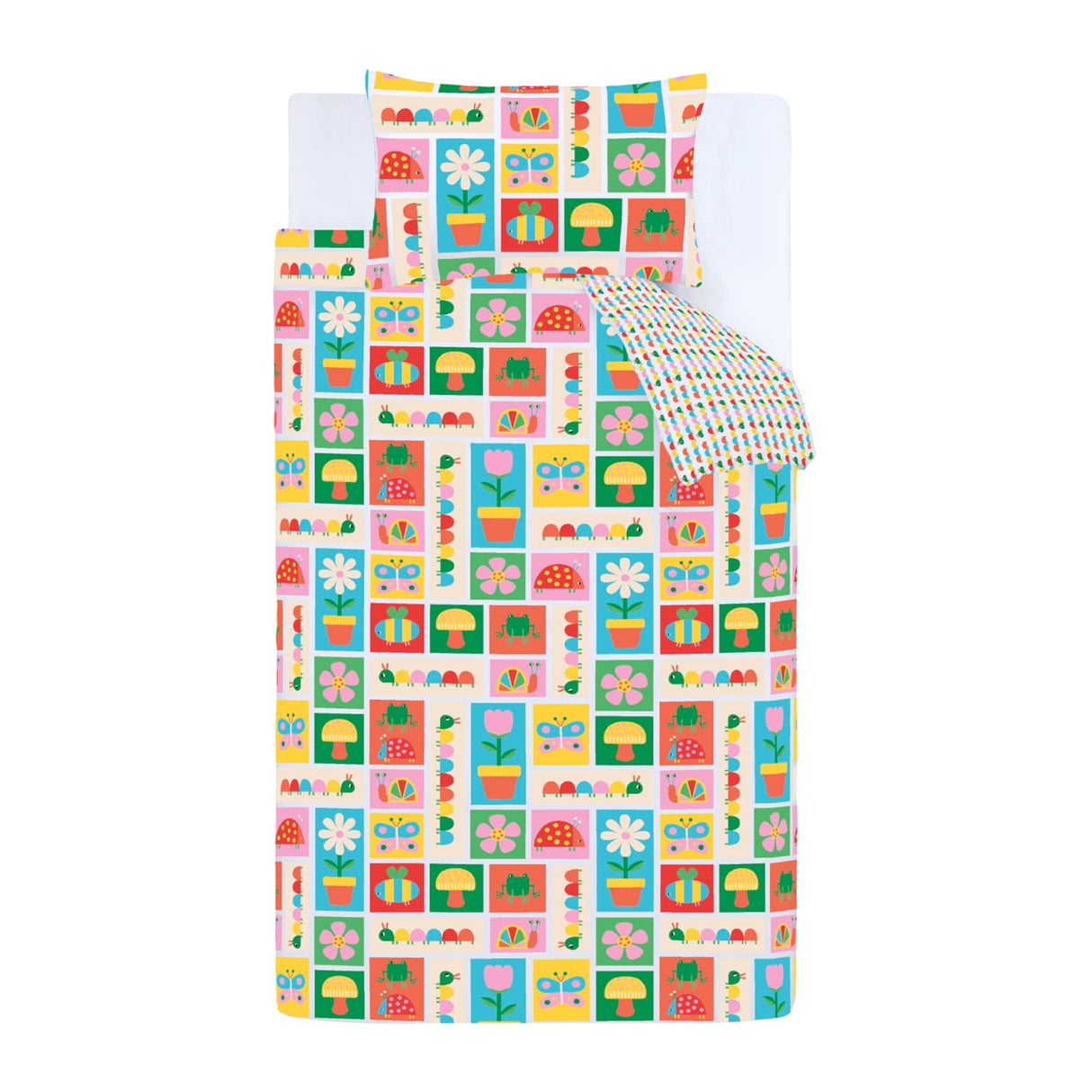 Catherine Lansfield Curious Caterpillar Kids Duvet Cover Set - Curious Caterpillar Duvet Set
