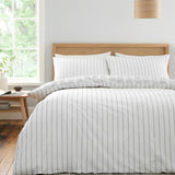 Bianca Ashford Stripe 200 Thread Count 100% Cotton Reversible Duvet Cover Set - Silver image 10