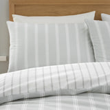 Bianca Ashford Stripe 200 Thread Count 100% Cotton Reversible Duvet Cover Set - Silver image 11