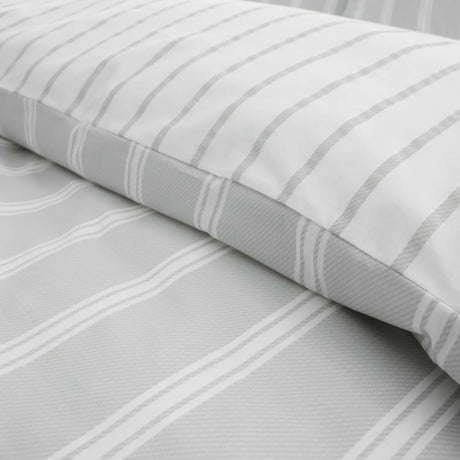 Bianca Ashford Stripe 200 Thread Count 100% Cotton Reversible Duvet Cover Set - Silver image 12