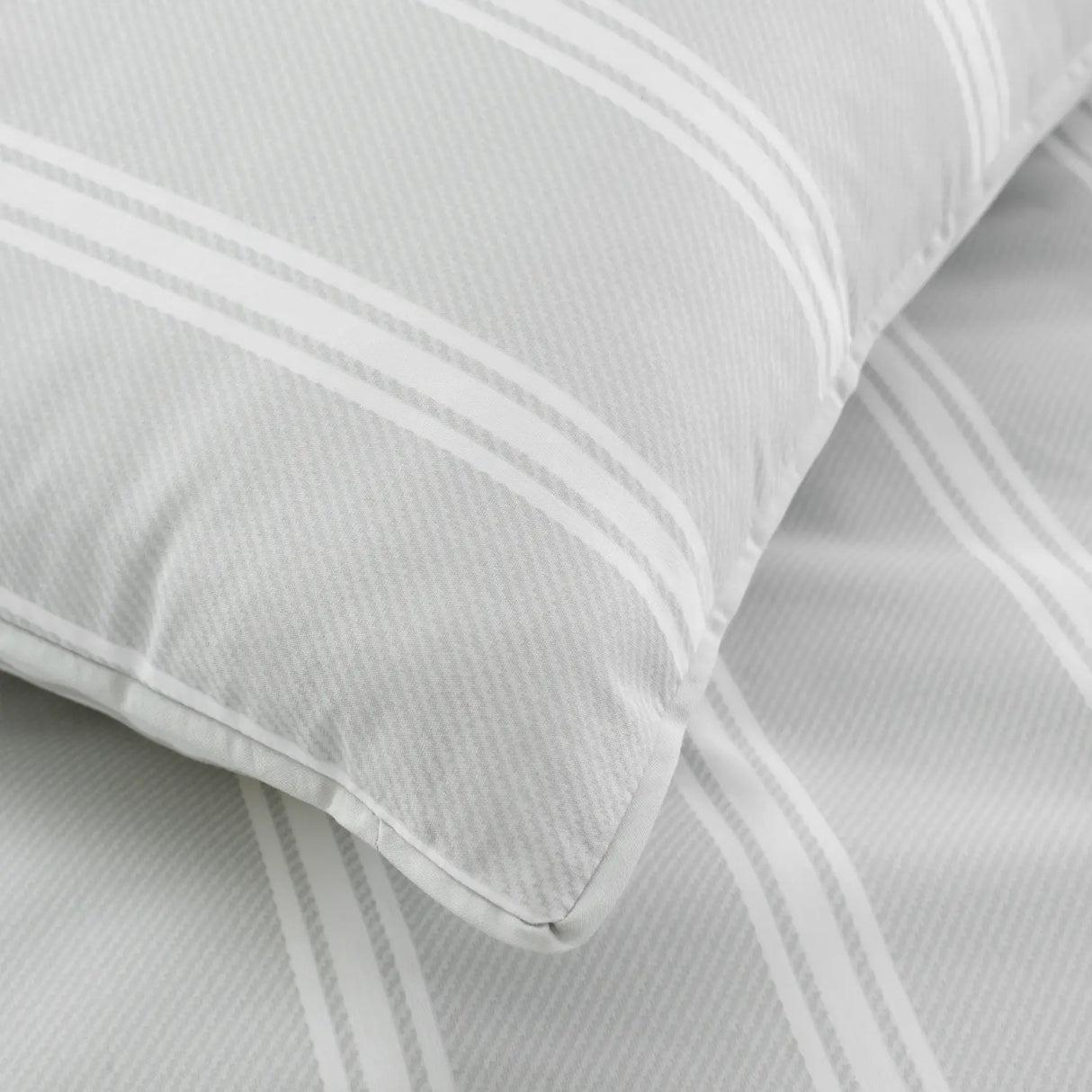 Bianca Ashford Stripe 200 Thread Count 100% Cotton Reversible Duvet Cover Set - Silver image 13