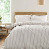 Bianca Ashford Stripe 200 Thread Count Cotton Percale Reversible Duvet Cover Set