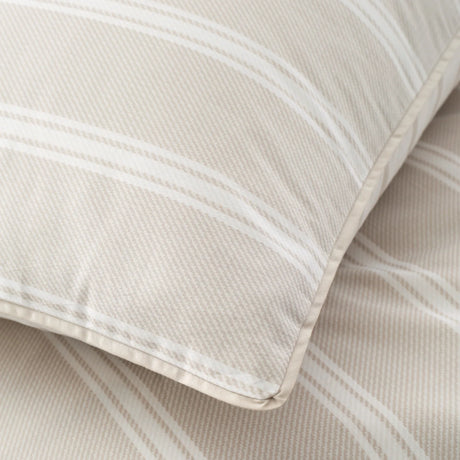 Bianca Ashford Stripe 200 Thread Count Cotton Percale Reversible Duvet Cover Set with Pillowcase