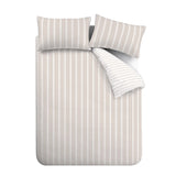 Bianca Ashford Stripe 200 Thread Count Cotton Percale Reversible Duvet Cover Set
