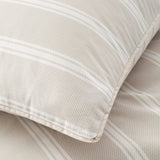 Bianca Ashford Stripe 200 Thread Count 100% Cotton Reversible Duvet Cover Set - Natural - Ashford Stripe Duvet Set Natural