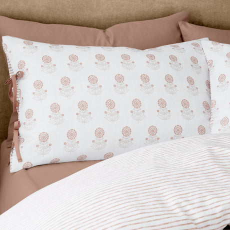 Catherine Lansfield Woodblock Floral So Soft Duvet Cover Set - Woodblock Floral Duvet Set