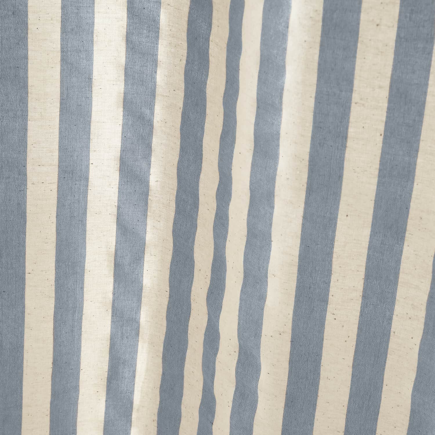 Pineapple Elephant Zanzibar Woven Stripe Voile Curtain Panel 72" Drop Polycotton - Zanzibar Yarn Dyed Stripe Blue Voile Panel