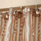 Pineapple Elephant Zanzibar Woven Stripe Voile Curtain Panel 72" Drop Polycotton - Zanzibar Yarn Dyed Stripe Clay Voile Panel