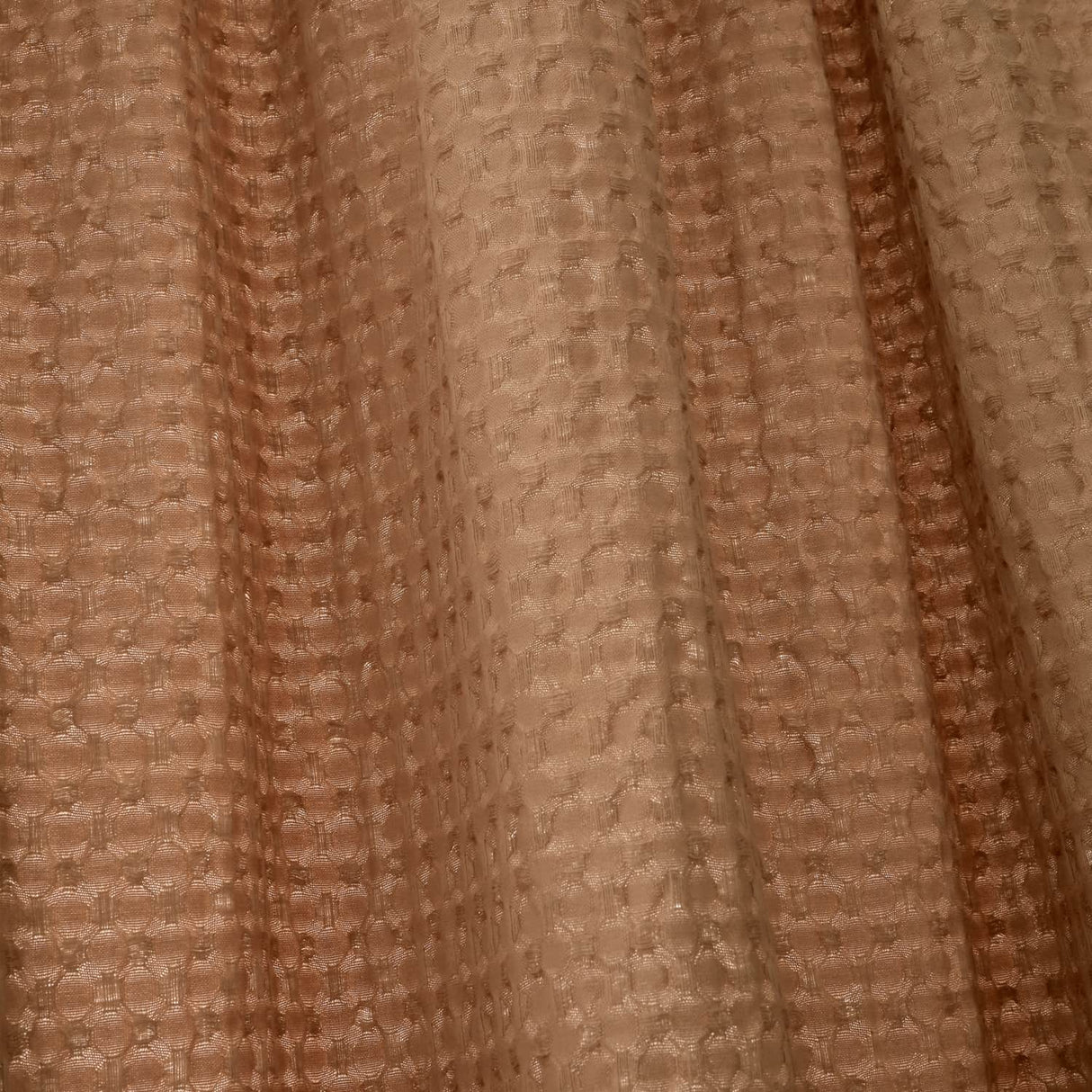 Pineapple Elephant Muscat Waffle Slot Top Voile Curtain Panel 140x183cm Light Filtering Textured - Muscat Waffle Voile Caramel