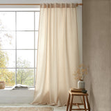 Pineapple Elephant Muscat Waffle Slot Top Voile Curtain Panel 140x183cm Light Filtering Textured - Muscat Waffle Voile Natural