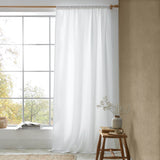 Pineapple Elephant Muscat Waffle Slot Top Voile Curtain Panel 140x183cm Light Filtering Textured - Muscat Waffle Voile White