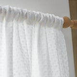 Pineapple Elephant Muscat Waffle Slot Top Voile Curtain Panel 140x183cm Light Filtering Textured - Muscat Waffle Voile White