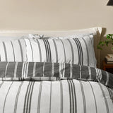 Catherine Lansfield Harbour Stripe Reversible Duvet Cover Set - Black image 4