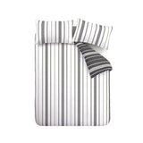Catherine Lansfield Harbour Stripe Duvet Cover Set - Harbour Stripe Black Duvet Set