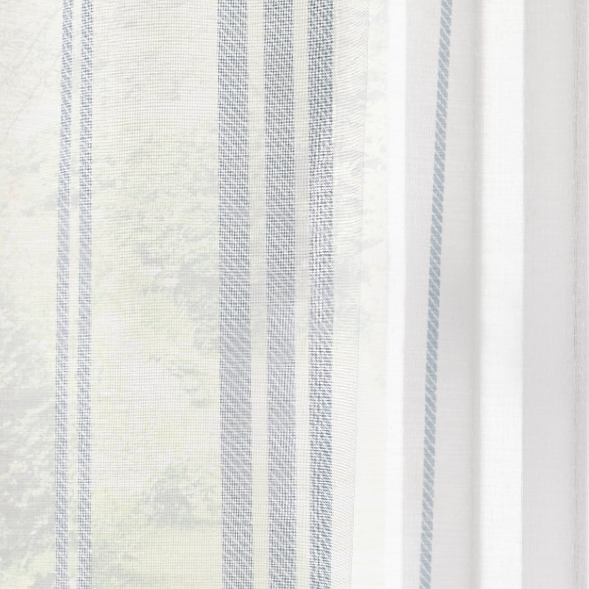 Catherine Lansfield Harbour Stripe Slot Top Voile Curtain Panel 140x122cm Light Filtering - White - Harbour Stripe Voile