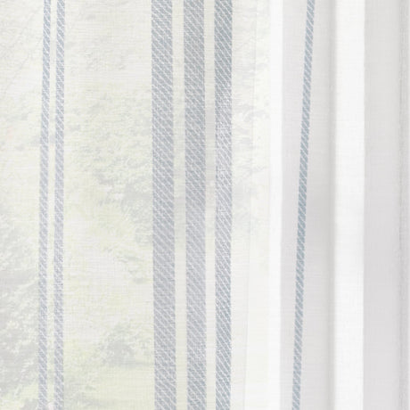 Catherine Lansfield Harbour Stripe Slot Top Voile Curtain Panel 140x122cm Light Filtering - White - Harbour Stripe Voile