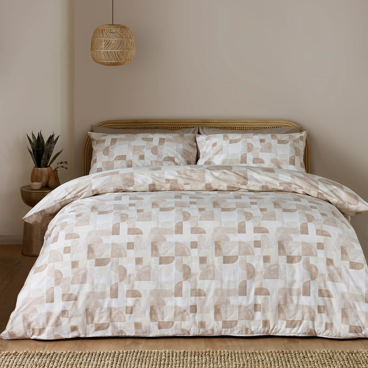 Catherine Lansfield Sloane Geo Geometric Duvet Cover Set - Sloane Geo