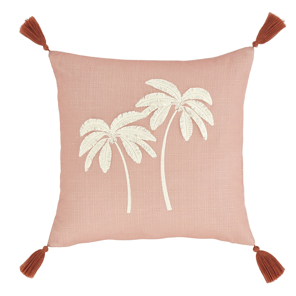 Catherine Lansfield Paradiso Palm Tropical Filled Cushion 45cm x 45cm - Clay - Paradiso Palm Clay Cushion