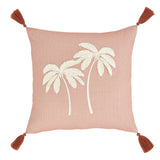 Catherine Lansfield Paradiso Palm Tropical Filled Cushion 45cm x 45cm - Clay - Paradiso Palm Clay Cushion