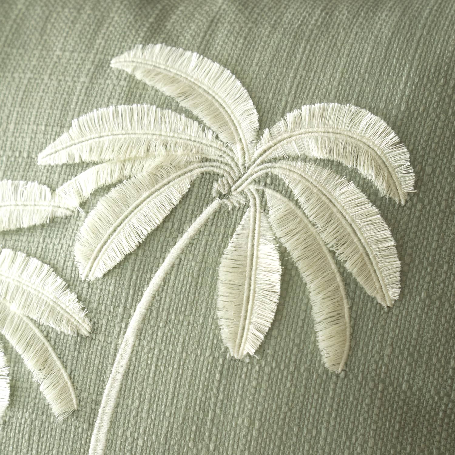 Catherine Lansfield Paradiso Palm Tropical Filled Cushion 45cm x 45cm - Clay - Paradiso Palm Sage Cushion