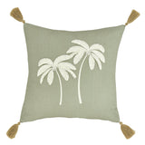 Catherine Lansfield Paradiso Palm Tropical Filled Cushion 45cm x 45cm - Clay - Paradiso Palm Sage Cushion