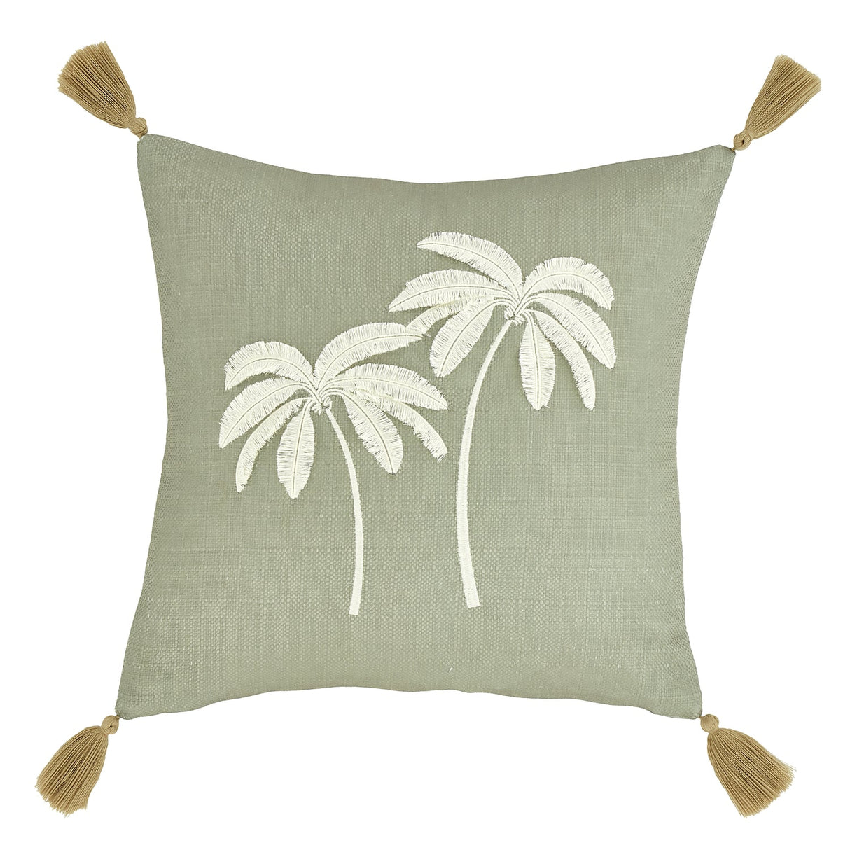 Catherine Lansfield Paradiso Palm Tropical Filled Cushion 45cm x 45cm - Sage Green - Paradiso Palm Sage Cushion
