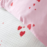 Catherine Lansfield Seersucker Heart Red and White Duvet Cover Set - White / Pink - Seersucker Heart Duvet Set