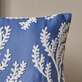 Catherine Lansfield Coral Leaf Embroidered Filled Cushion - Coral Leaf Cushion