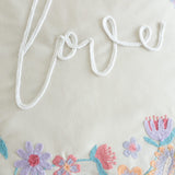 Catherine Lansfield Love Embroidered Filled Cushion - Love Embroidery Cushion