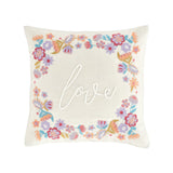Catherine Lansfield Love Embroidered Filled Cushion - Love Embroidery Cushion