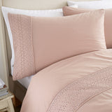 Catherine Lansfield Broderie Anglaise Duvet Cover Set - Blush - Broderie Anglaise Blush