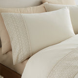 Catherine Lansfield Broderie Anglaise Duvet Cover Set - Cream - Broderie Anglaise Cream