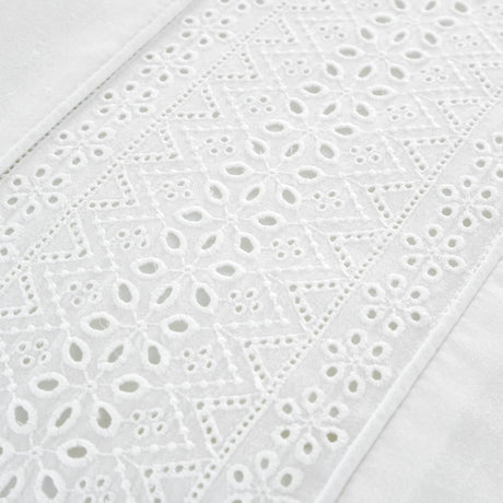 Catherine Lansfield Broderie Anglaise Duvet Cover Set - White - Broderie Anglaise White