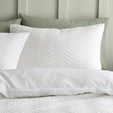 Catherine Lansfield Heatset Wave Duvet Cover Set - White - Heatset Wave White Duvet Set