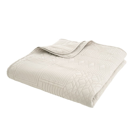 Catherine Lansfield Folkstone Geo Bedspread - Folkstone Geo Bedspread Natural