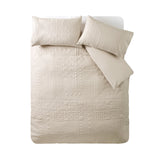 Catherine Lansfield Folkstone Geo Duvet Cover Set - Folkstone Geo Duvet Set Natural